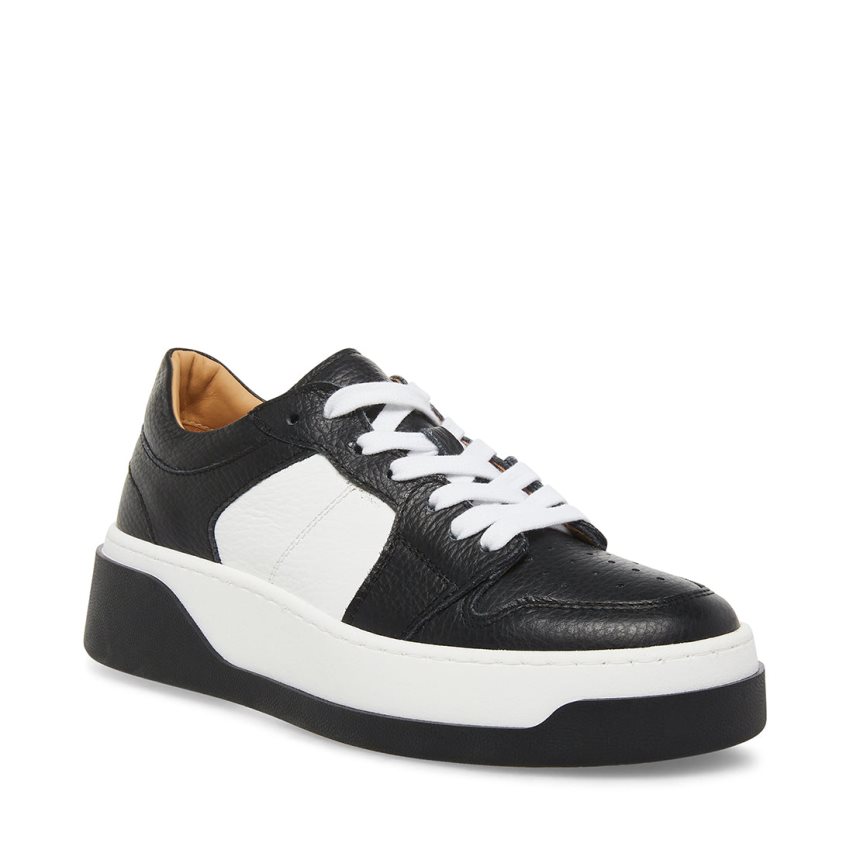 Black / White Steve Madden Joey Women's Sneakers | PH 6934YWH